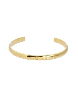 Priya Engraved Heart Gold Plated Cuff Bangle £52