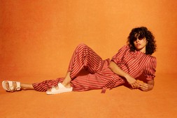 Red & Cream Striped Tie Waist Jumpsuit £90 (Landscape)