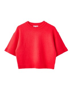 Red Crew Neck Short Sleeve Knitted T-Shirt £60
