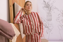 Red & Ecru Striped Denim Jacket £78 (landscape)