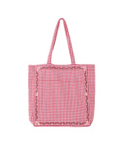 Red Gingham Cross Stitch Fabric Tote Shopper Bag £28