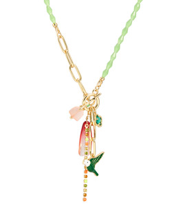 Ria Bird & Bead Drop T-Bar Necklace £28 €36.50