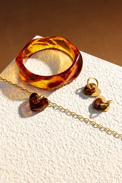 Romilly Resin Heart Charm Hoop Earrings £16.50