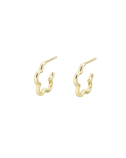 Senna Scalloped Flower Gold Plated Small Hoop Earrings £29.50