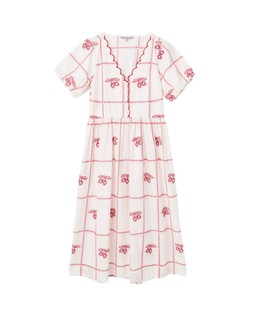 Strawberry Grid Scallop Edge Midi Dress £85 €115