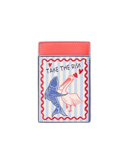 'Take The Risk' Light Blue Striped Card Holder £16