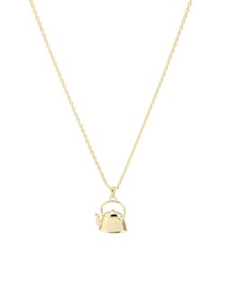 Teapot Charm Gold Plated Pendant Necklace £52