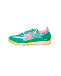 Victoria Saturno Jade Green Metallic & Pink Trainers £95