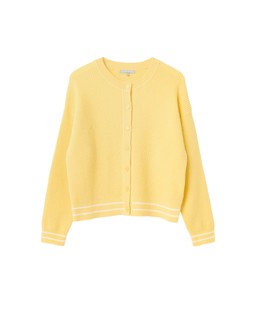 Yellow Crew Neck Knitted Cardigan £65 €85