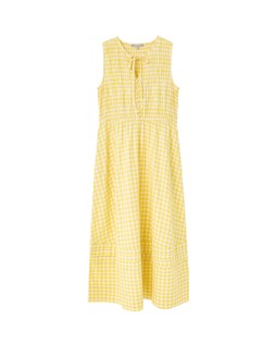 Yellow Gingham Shirred Bodice Sleeveless Midi Dress £78 €105