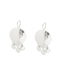 Helen Hammered Disc Silver Plated Statement Earrings £55