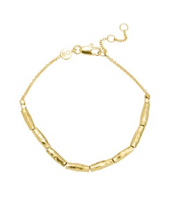 Sofia Textured Bead Gold Plated Chain Bracelet £45