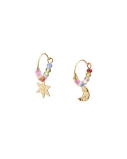 Celeste Moon & Star Charm Beaded Hoop Earrings £16.5