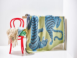 Green & Blue Tigers Jacquard Throw £39.5