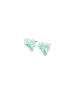 Lena Green Swirl Resin Heart Earrings £14.5