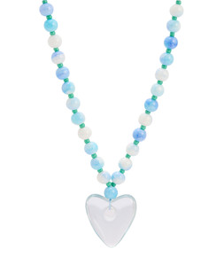 Mellie Blue Heart Pendant Beaded Necklace £26