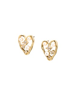 Elen Faux Pearl Heart Earrings