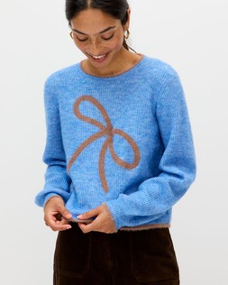 Blue & Brown Bows Crew Neck Knitted Jumper £68