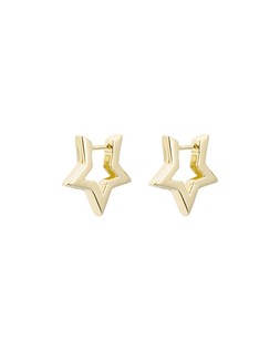 Star Outline Gold Plated Hoop Earrings £42
