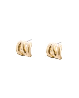 Amias Triple Row Matte Gold Tone Mini Hoop Earrings £14.50