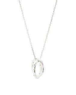 Anita Two Textured Ring Charm Silver Pendant Necklace £52