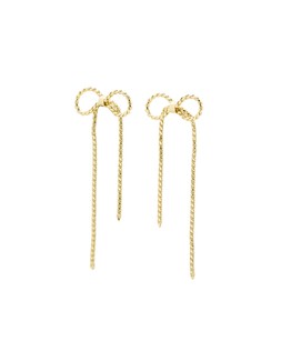Archer Gold Tone Chain Long Bow Stud Earrings £22.50