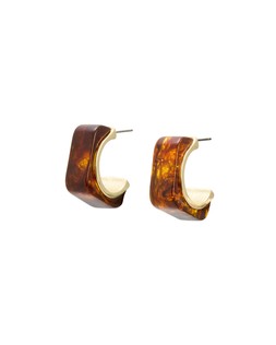 Ariah Brown Resin & Gold Tone Chunky Hoop Earrings £18