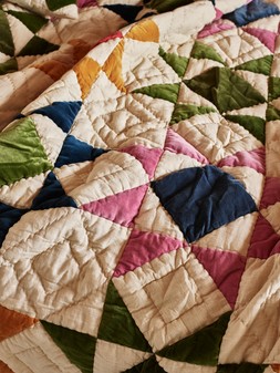 Patchwork Star Multicolour Velvet Quilt