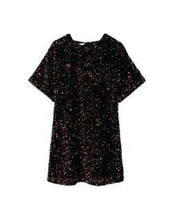 Black Velvet Sequin Mini T-Shirt Dress £80