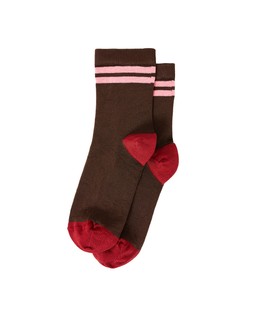 Brown & Pink Striped Slinky Sporty Ankle Socks £8.50