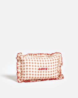 Brown & Red Frill Love Gingham Cushion Cover £26.5