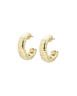 Caelen Textured Chunky Shiny Gold Tone Hoop Earrings £26