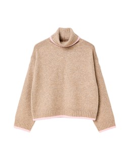 Camel Brown Roll Neck Knitted Jumper £70