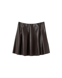 Chocolate Brown PU Pleated Mini Skirt £65