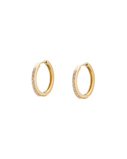 Clear Stone Gold Plated Large Hoop Earrings £48