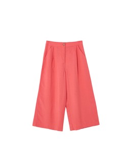 Coral Pink Cropped Wide Leg Trousers £68