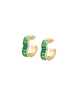 Eileen Baguette Stone Heart Hoop Earrings £16.5