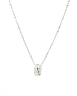 Eloise Textured Charm Silver Chain Pendant Necklace £45