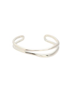 Galia Wavy Shaped Silver Plated Chunky Cuff Bangle £65