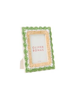 Green & Cream Raffia Photo Frame 4x6