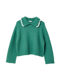 Green & White Collared Knitted Jumper £70