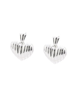 Maeva Line Silver Tone Heart Drop Earrings £18