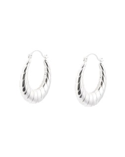 Noelina Line Silver Tone Oval Hoop Earrings £18