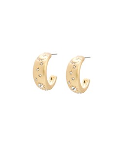 Novah Celestial Stone Gold Tone Hoop Earrings £18