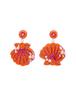 OIiver Bonas Callia Bead & Faux Pearl Large Shell Drop Earrings £24