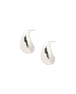 Oliver Bona sHallie Hammered Textured Silver Hoop Earrings £48