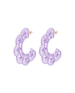 Oliver Bonas Amani Purple Scalloped Edge Cobweb Detail Hoops £22
