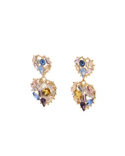 Oliver Bonas Amelie Multi Baguette Stone Detail Heart Drop Earrings £22