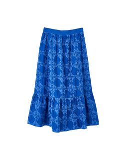 Oliver Bonas Blue Broderie Midi Skirt £72