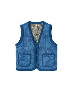 Oliver Bonas Blue Denim Embroidered Quilted Gilet £78